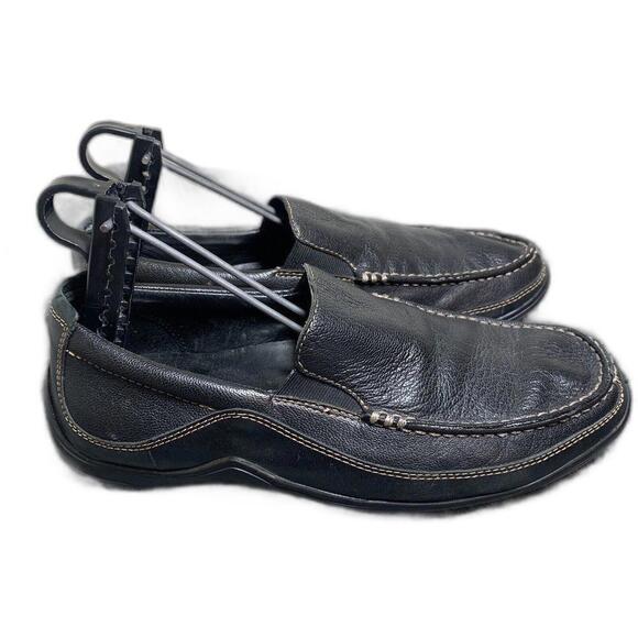 Cole Haan C03557 Tucker Venetian Men Black Driving Leather Slip On Size 8W - Picture 3 of 10